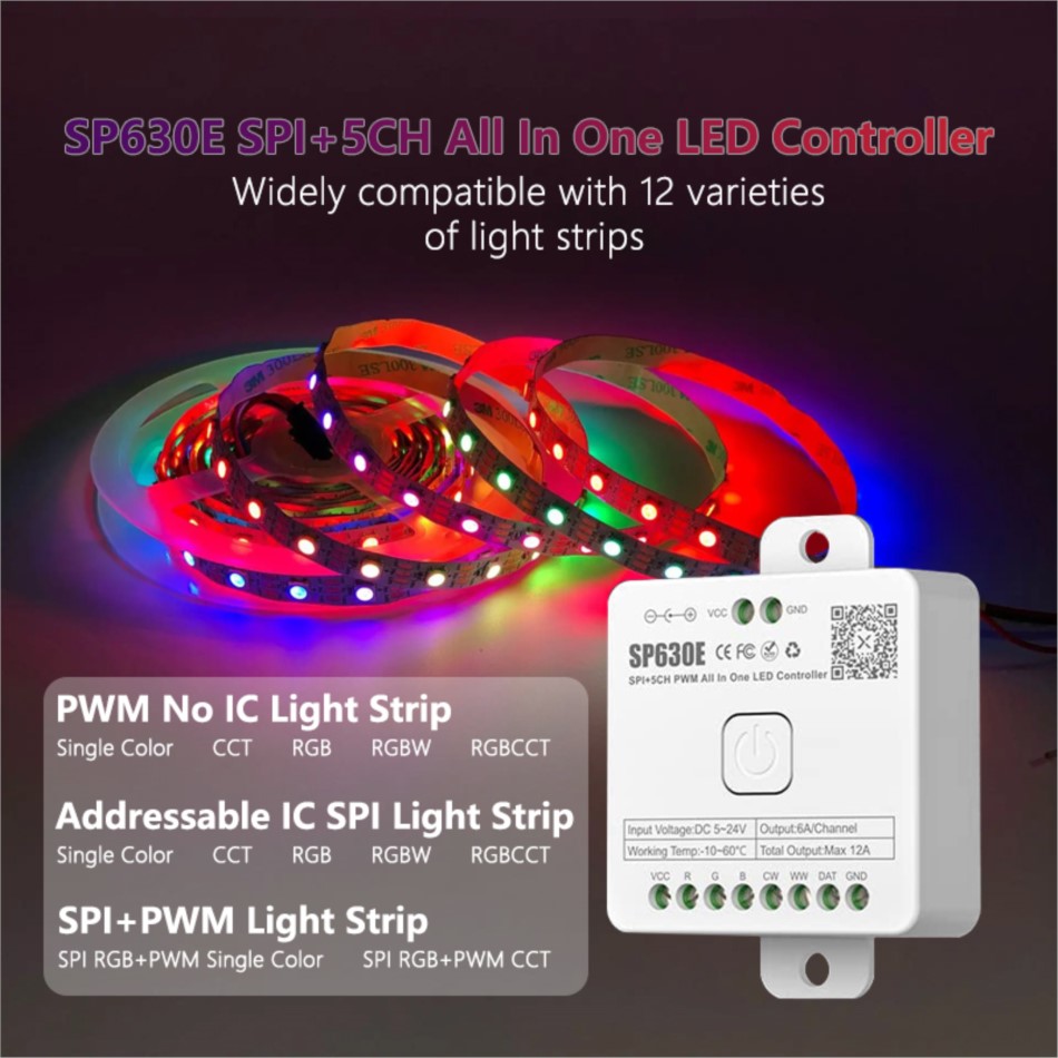 Smart BT SP630E All In 1 LED 5 - Ws2812B Strip 5V recension och pris