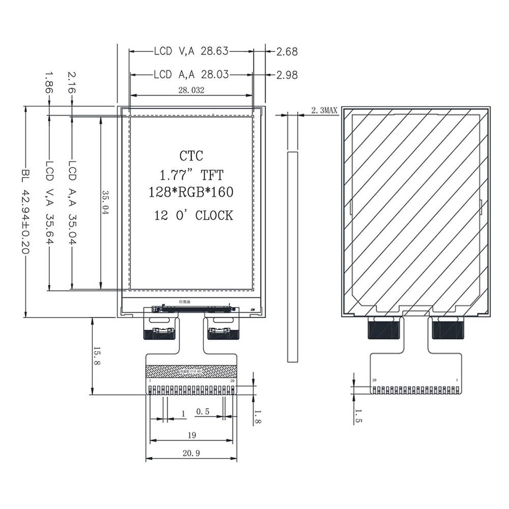 1.77 Inch LCD Screen TFT Displ - Tft Display 2.4 recension och pris