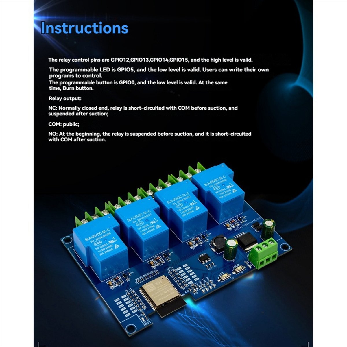 HDL 4 Channel Relay Module 30A - Relay Module 4 Channel recension och pris